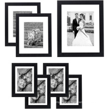 high quality 11*14 black A4 custom MDF wood  Multi Set  collage Wall Tabletop poster display picture photo frame for home decor